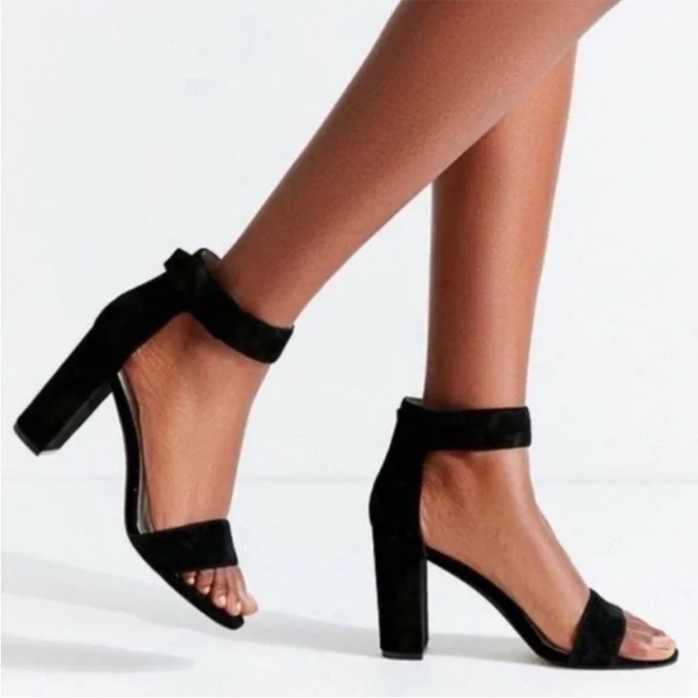 Jeffrey Campbell Lindsay Block Heel Ankle Strap Heeled Sandals Pumps Size 10